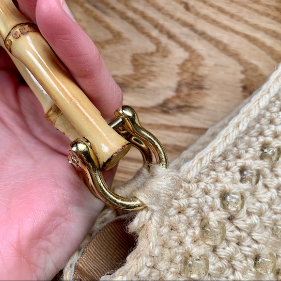 VINTAGE Woven Mini Beaded Boho Handbag Purse - Picture 5 of 10